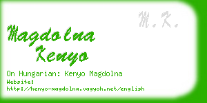 magdolna kenyo business card